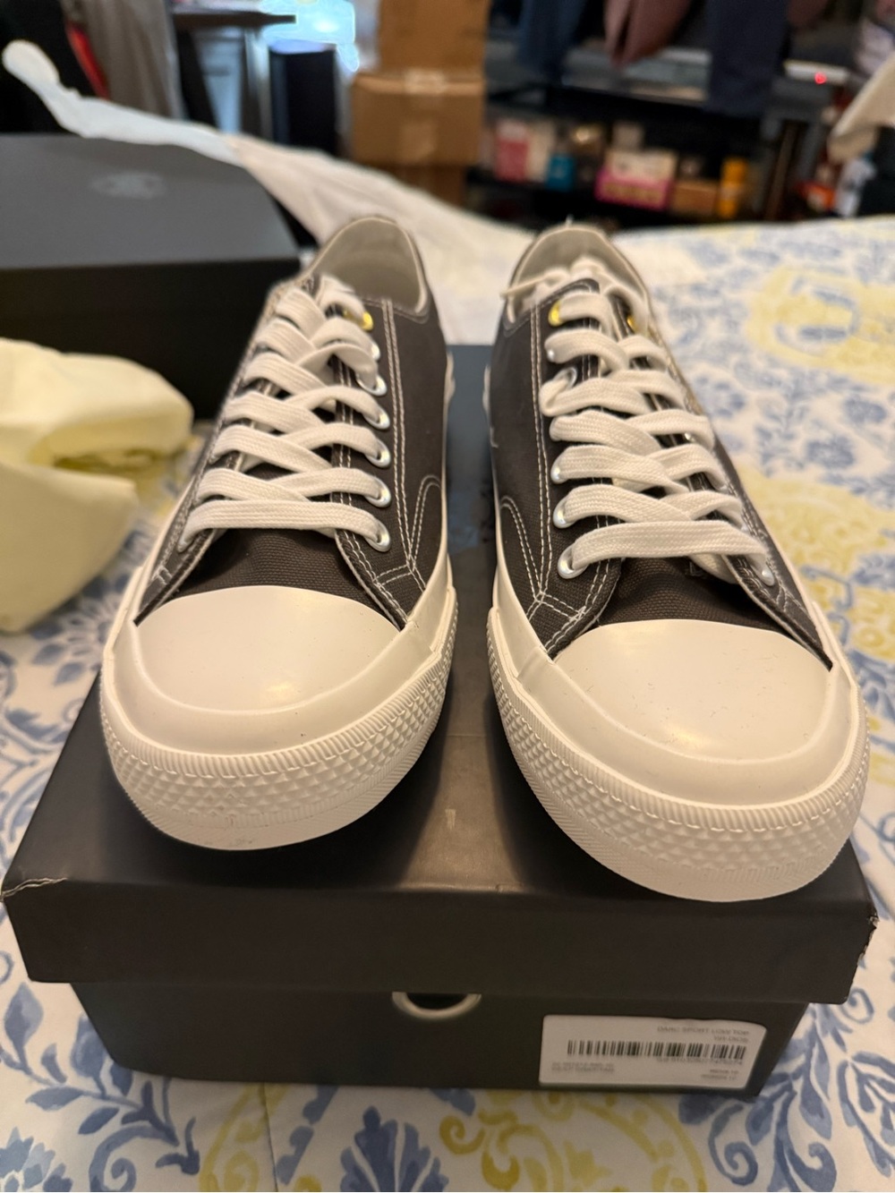 Darc Sport Black Canvas Low-Top Sneakers with White Soles